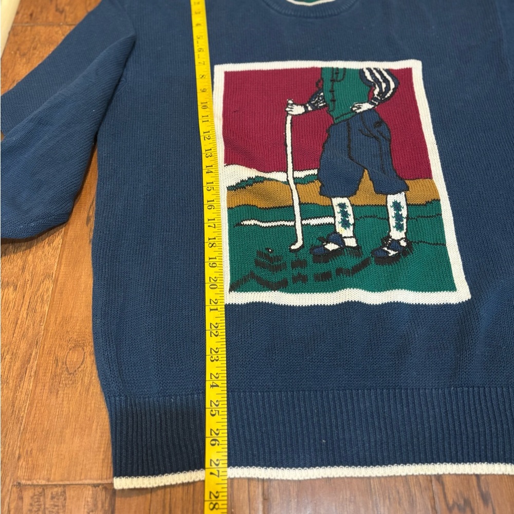 Vintage Players by Van Heusen Golf Sweater XL – Plaid Elbow Patches - Picture 7 of 12